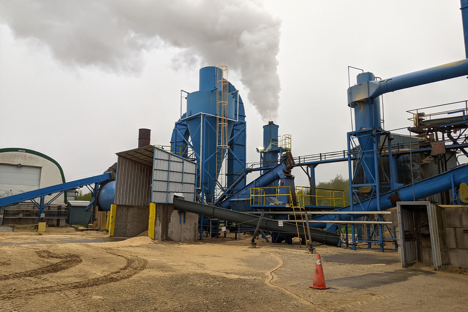 Exterior view of the wood pellet processing infrastructure